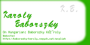 karoly baborszky business card